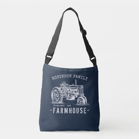 Rustic Farmhouse Family Name  Tractor Crossbody Tas (Voorkant)