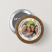 Rustic Farmhouse Family Photo Christmas  Ronde Button 5,7 Cm (Voorkant /achterkant)