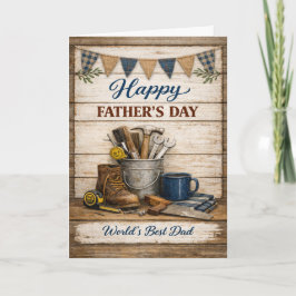 Rustic Farmhouse Fathers Day Feestdagen Kaart