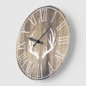 Rustic Farmhouse Faux Barn Wood & Antlers Grote Klok (Hoek)