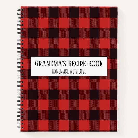 Rustic Farmhouse Flannel Grandma's Recipe Book Notitieboek (Voorkant)
