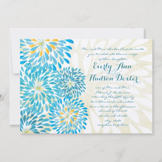 Rustic Farmhouse Floral Chrysanthemum Wedding Kaart (Voorkant)