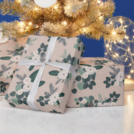 Rustic Farmhouse Floral Greenery Cadeaupapier