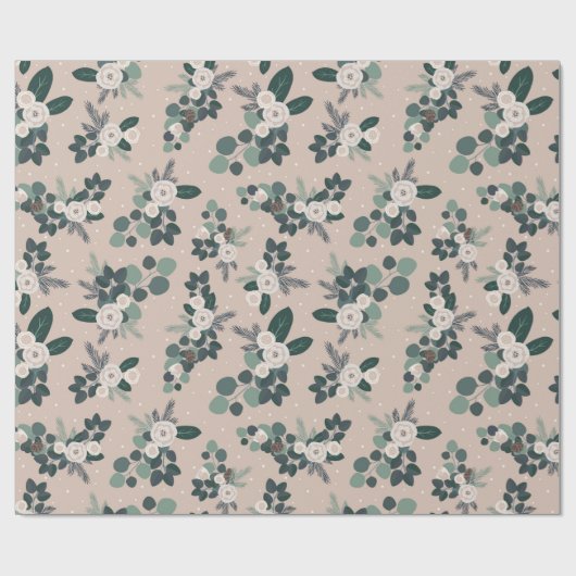 Rustic Farmhouse Floral Greenery Cadeaupapier (Vlak)