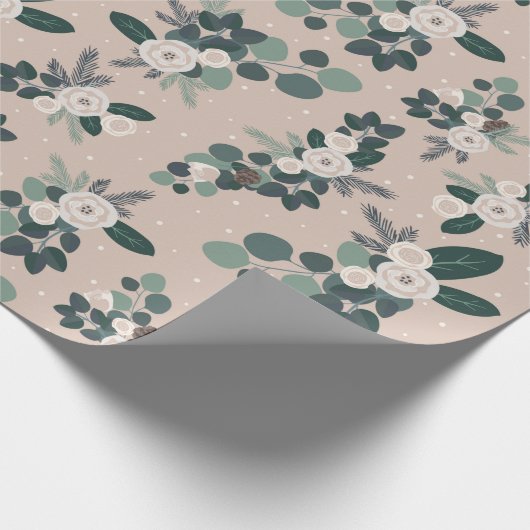 Rustic Farmhouse Floral Greenery Cadeaupapier (Hoek)