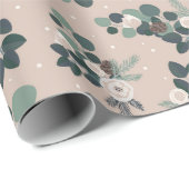 Rustic Farmhouse Floral Greenery Cadeaupapier (Rol Hoek)