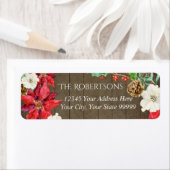 Rustic Farmhouse Floral Kerstmis | Retouradres Etiket (Insitu)