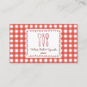 Rustic Farmhouse Gingham QR Code Bakery Visitekaartje (Voorkant)