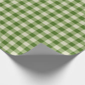 Rustic Farmhouse Green Buffalo Check Gift Cadeaupapier (Hoek)