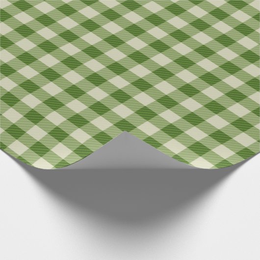 Rustic Farmhouse Green Buffalo Check Gift Cadeaupapier (Hoek)