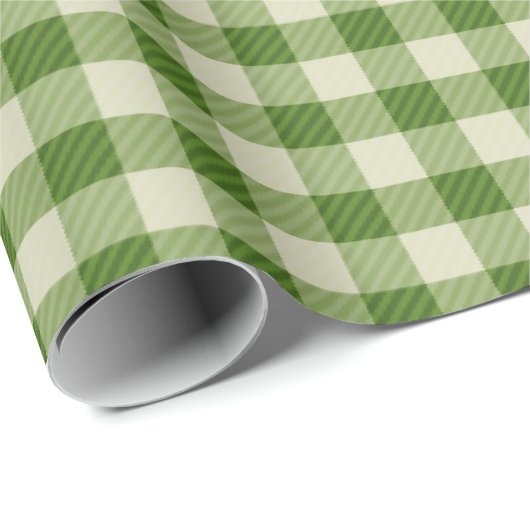 Rustic Farmhouse Green Buffalo Check Gift Cadeaupapier (Rol Hoek)