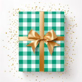 Rustic Farmhouse Green Checked Gingham Pattern Cadeaupapier