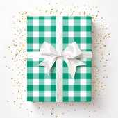 Rustic Farmhouse Green Checked Gingham Pattern Cadeaupapier