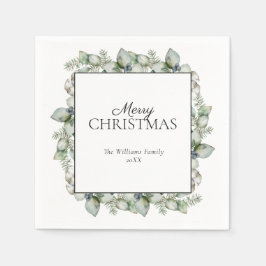 Rustic Farmhouse Greenery Merry Kerstmis Servet