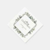 Rustic Farmhouse Greenery Merry Kerstmis Servet (Hoek)