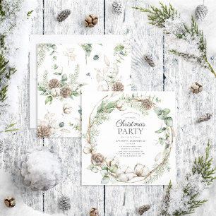 Rustic Farmhouse Greenery Wreath kerstparty Kaart