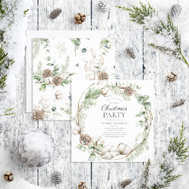 Rustic Farmhouse Greenery Wreath kerstparty Kaart