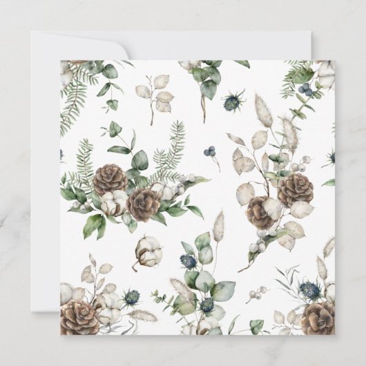 Rustic Farmhouse Greenery Wreath kerstparty Kaart (Achterkant)