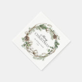 Rustic Farmhouse Greenery Wreath Merry Kerstmis Servet (Hoek)