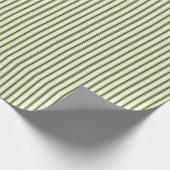 Rustic Farmhouse GreenTicking Stripe Gift Cadeaupapier (Hoek)
