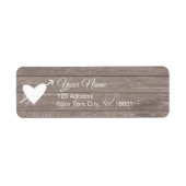 Rustic Farmhouse Heart Arrow Weathered Shiplap Etiket (Voorkant)