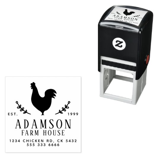 Rustic Farmhouse Hen Egg Carton Zelfinktende Stempel (In situ)