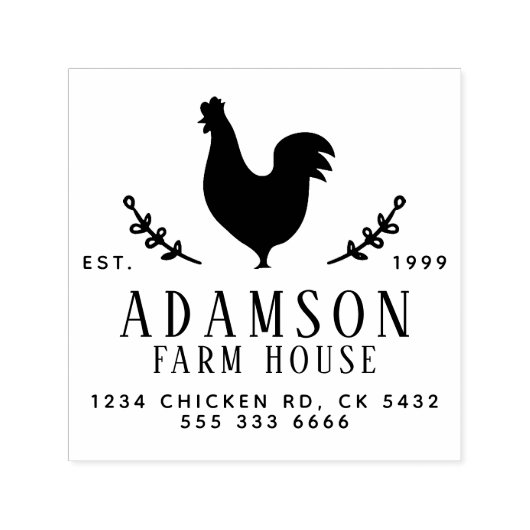 Rustic Farmhouse Hen Egg Carton Zelfinktende Stempel (Design)