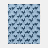 Rustic Farmhouse Hen Pattern – In Blue Fleece Deken (Voorkant)