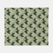 Rustic Farmhouse Hen Pattern – In Green Fleece Deken (Voorkant (Horizontaal))