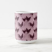 Rustic Farmhouse Hen Pattern – In Pink Koffiemok (Center)