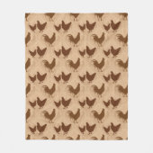 Rustic Farmhouse Hen Pattern – In Warm Brown  Fleece Deken (Voorkant)