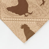 Rustic Farmhouse Hen Pattern – In Warm Brown Fleece Deken (Hoek)