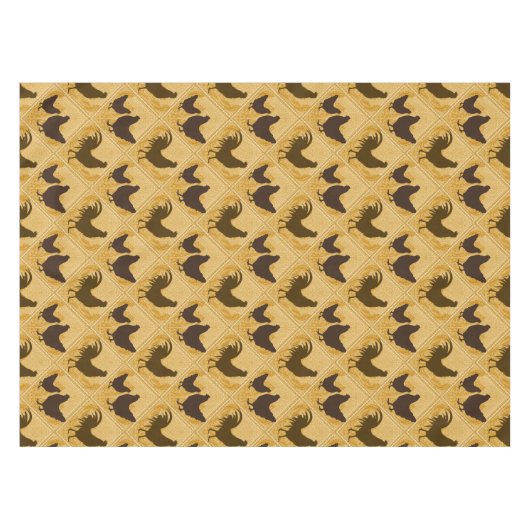 Rustic Farmhouse Hen Pattern – In Yellow Tafelkleed (Voorkant (Horizontaal))