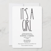 Rustic Farmhouse Het is een meisje Baby shower Inv Kaart (Voorkant)