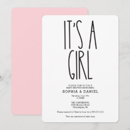 Rustic Farmhouse Het is een meisje Baby shower Inv Kaart