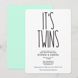 Rustic Farmhouse Het is Twins Baby shower Invite Kaart