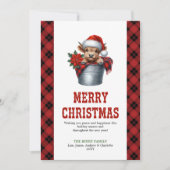 Rustic farmhouse highland cow Christmas card Feestdagenkaart (Voorkant)