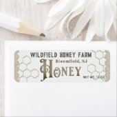 Rustic Farmhouse Honeycomb Scalloped Kraft Honey Etiket (Insitu)