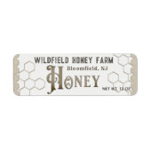 Rustic Farmhouse Honeycomb Scalloped Kraft Honey Etiket (Voorkant)