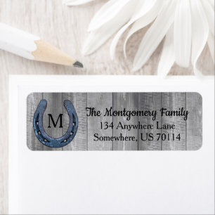 Rustic Farmhouse Horseshoe & Barn Wood Planks Etiket