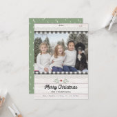 Rustic Farmhouse | Kerst met buffelcheque Kaart (Voorkant / Achterkant in situ)