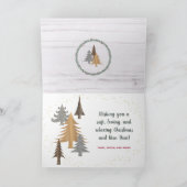 Rustic Farmhouse kerstbomen 3-Foto gevouwen Feestdagen Kaart (Binnen)
