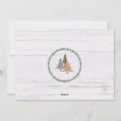 Rustic Farmhouse kerstbomen & Garland 3-foto Feestdagenkaart (Achterkant)