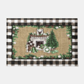 Rustic Farmhouse-kerstscène Deurmat (Voorkant)