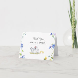 Rustic Farmhouse Kippen   Baby Shower Bedankkaart