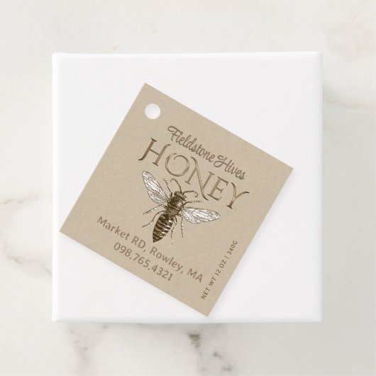 Rustic Farmhouse Kraft Honey  Queen Bee Bedankjes Labels (In situ)