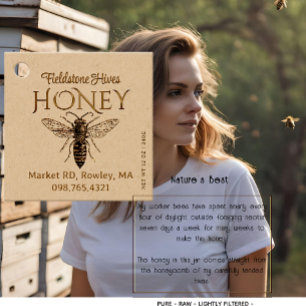 Rustic Farmhouse Kraft Honey  Queen Bee Bedankjes Labels