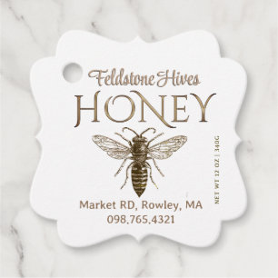 Rustic Farmhouse Kraft Honey  Queen Bee Bedankjes Labels