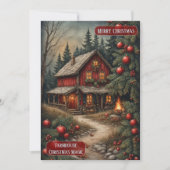 Rustic Farmhouse Magic Christmas Cottage Burlap  Feestdagenkaart (Voorkant)