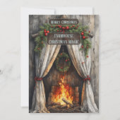 Rustic Farmhouse Magic Christmas Fireplace Hearth Feestdagenkaart (Voorkant)